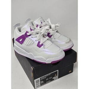 Air Jordan 4 Retro Hyper Violet Purple Shoes TD Toddler Size 9c Baby FQ1313-151